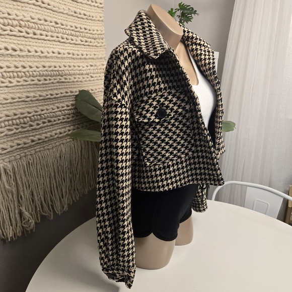 Dynamite Houndstooth Cropped Jacket | Size M - Picture 3 of 4